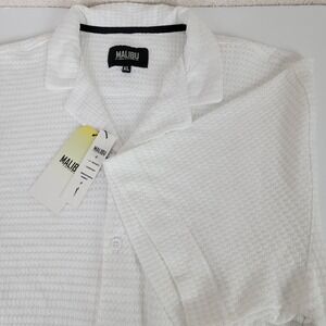 Malibu By Drill Clothing NEW Men's XL White Short Sleeve Button Down Shirt